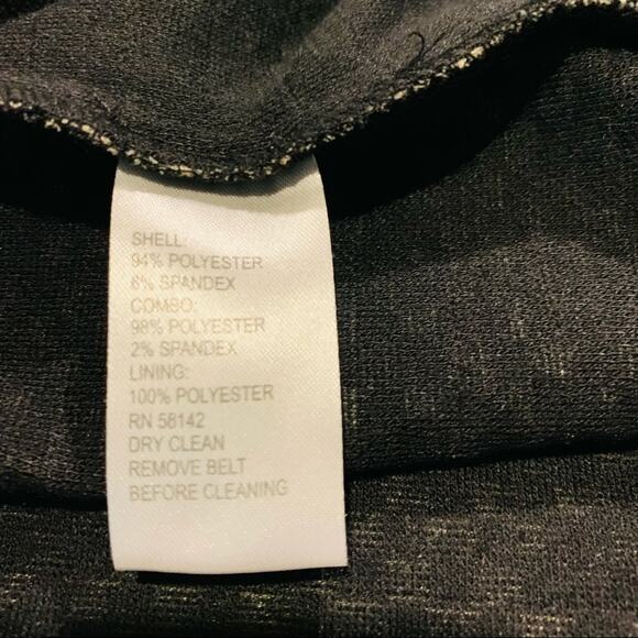 Jersey 3/4 Sleeve Colorblock Dress Sz 8 Black Tan - Picture 8 of 8